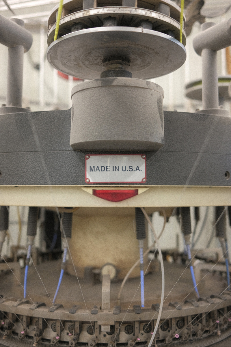 Yarn is knit into fabric in SC or woven into fabric in PA